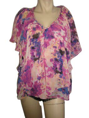 Allen B. V- Neck Layered Top, Size XL